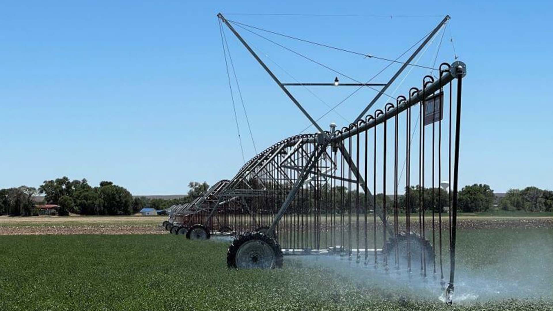 Irrigation Pivot in a green field.