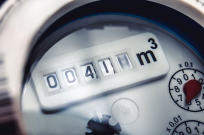 A close up photograph of a meter that is reading "0041m3."