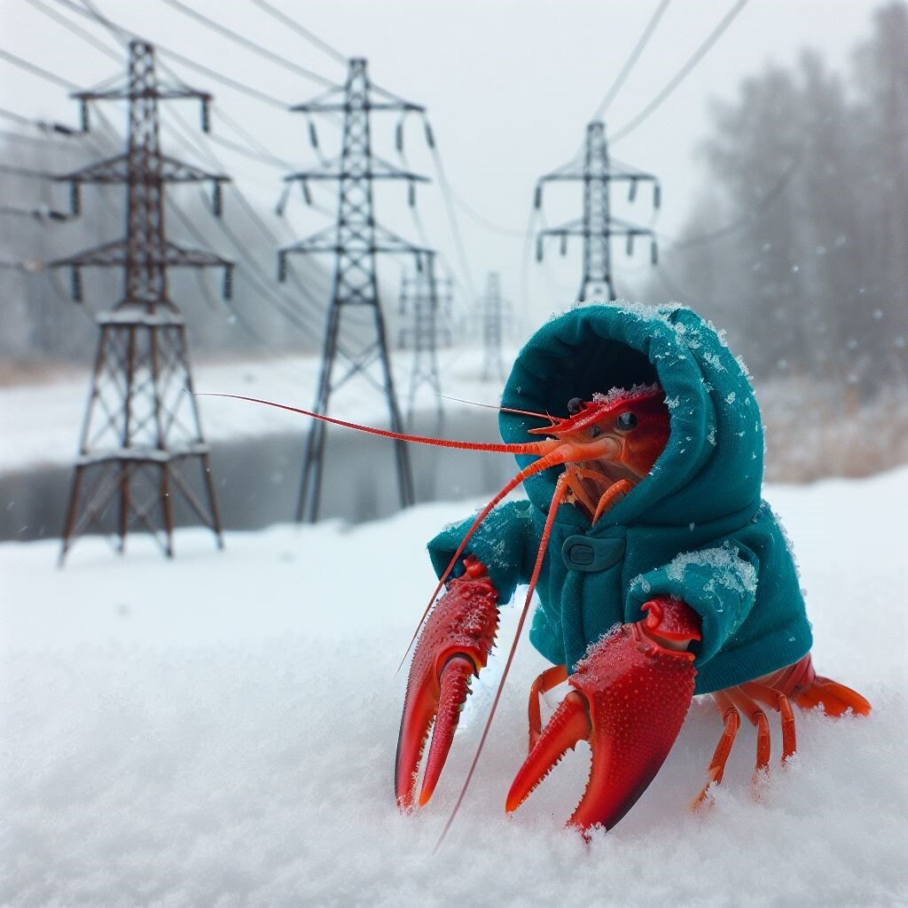 crawfish in snow